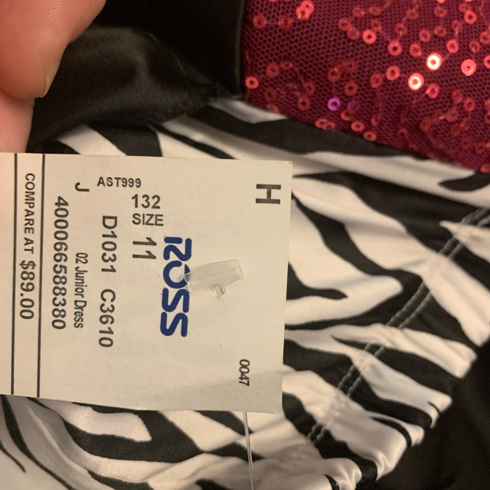 Pink/Zebra Print Dress Size 11